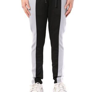 Victorious Men's 3 Tone Split Slim Fit Track Pants Black